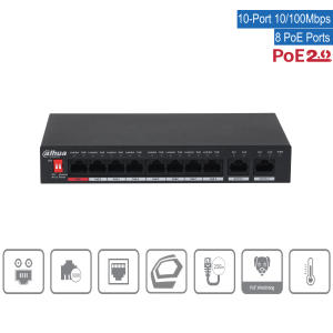 Dahua - PFS3010-8ET-96-V2 - Switch - 8 PoE | CLS Security