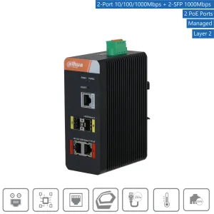 Dahua - PFS4204-2GT-DP - Switch - 2 PoE-GB - 2 SFP