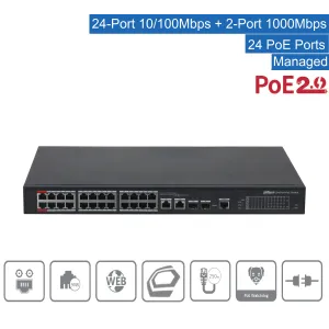 Dahua - PFS4226-24ET-360-V3 - Switch - 24 PoE